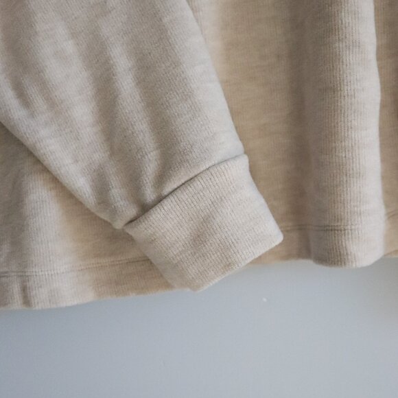 Uniqlo Womens Sz S Cream Ribbed Thermal Fleece Soft Turtleneck Pullover Sweater - Picture 7 of 11